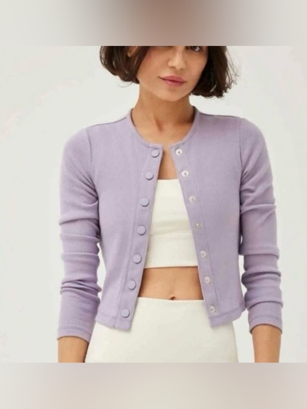 Outdoor Voices Cozy Ribbed Cropped Cardigan